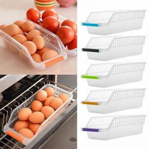 Shop&More    Home Kitchen Fridge Space Saver Organizer Slide Shelf Rack Holder Storage Box