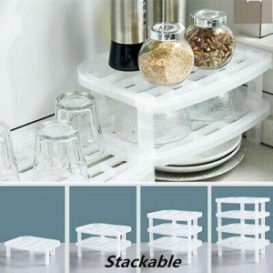 Shop&More    Plate Dish Cutlery Cup Drainer Rack Stackable Drip Tray Holders Kitchen Storage