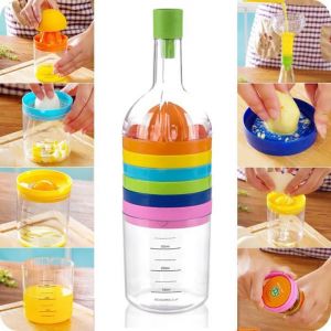 Shop&More 8 In 1 Multifunctional Kitchen Tool Bottle Shape Squeezer Grater Gadget Grinder