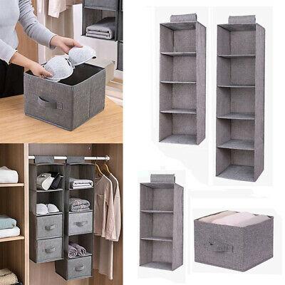 Shop&More    Wardrobe Hanging Box Storage Pockets Clothes Closet Unit Organiser Home Storage